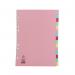 A4 Manilla Divider 15-Part Pink with Assorted Tabs WX01516 WX01516