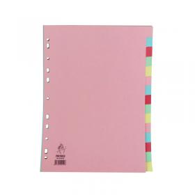 A4 Manilla Divider 110gsm 15-Part Pink with Assorted Tabs WX01516 WX01516
