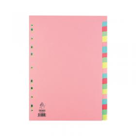 A4 Manilla Divider 110gsm 20-Part Pink with Assorted Tabs WX01517 WX01517