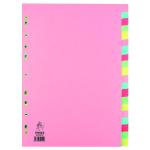 A4 Manilla Divider 20-Part Pink With Multi-Colour Tabs WX01517 WX01517