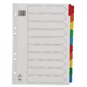 A4 Mylar Divider 10-Part White with Assorted Tabs WX01526 WX01526
