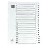 A4 White 1-20 Mylar Index (Mylar reinforced tabs and holes for durability) WX01531 WX01531