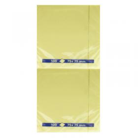 Yellow Repositionable Quick Notes Pad 75x75mm (Pack of 12) WX10502 WX10502