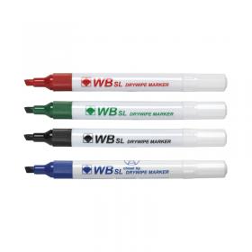 Assorted Whiteboard Markers Chisel Tip (Pack of 4) WX26038 WX26038