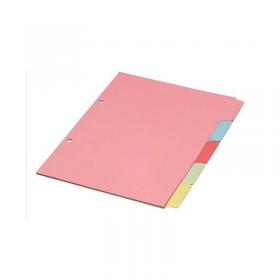 A4 Manilla Divider 110gsm 5-Part Pink with Assorted Tabs WX26081 WX26081