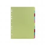 A4 Manilla Divider 110gsm 10-Part Green with Assorted Tabs ST05446 WX26082