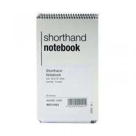 Spiral Shorthand Notepad 80 Leaf (Pack of 10) WX31003 WX31003