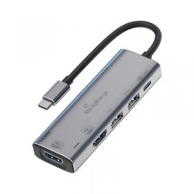 Mediarange USB Type-C 5-In-1 Multiport Adapter Silver MRCS511 WX87606