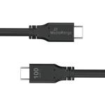 Mediarange USB Type-C Charge And Sync Cable With E-Mark Chip USB 3.2 Gen 1X2 3m Black MRCS218 WX87612