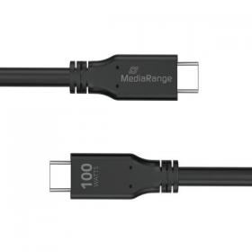 Mediarange USB Type-C Charge and Sync Cable with E-Mark Chip USB 3.2 Gen 1X2 3m Black MRCS218 WX87612