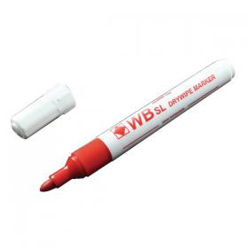 Red Whiteboard Marker Pens Bullet Tip (Pack of 10) WB15 804025 WX98003