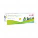 The image shows a stack of Xerox ink cartridges, specifically the Xerox Replacement Toner Cartridge Compatible with Kyocera TK-590Y. The label on the cartridges reads 006R03230 XR86980.