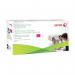 The Xerox Ink Cartridges Xerox HP Q6003A Compatible Toner Cartridge Magenta 003R99771 XR99771 appears as a sleek, jet black cartridge with a vibrant magenta label. The label features the Xerox and HP logos, as well as the cartridge model numbers. The design is professional and eye-catching.