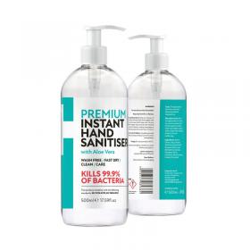 Premium Hand Sanitiser with Aloe Vera 500ml (Pack of 6) ZI5050747089382 ZI08938