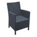 CALIFORNIA Rattan Arm Chair - Dark Grey