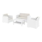 Zap MONACO 4 Piece Sofa Set - White ZA.1216C