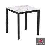 Zap EXTREMA Carrara Marble 4 Leg Dining Table - Black - Square - 79cm x 79cm ZA.1320CT