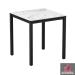 EXTREMA  Carrara Marble 4 Leg Dining Table - Black - Square - 79cm x 79cm