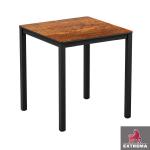 Zap EXTREMA Copper Textured 4 Leg Dining Table - Black - Square - 79cm x 79cm ZA.1328CT