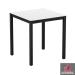 EXTREMA White 4 Leg Dining Table - Black - Square - 79cm x 79cm