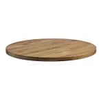 Zap Rustic Solid Oak Table Top - Rustic Antique - 75cm dia ZA.15131232T