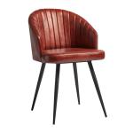 Zap BROOKLYN Tub Chair - Leather - Vintage Red ZA.1513127C