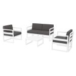 Zap MYKONOS Lounge Set - White - Dark Grey Cushions ZA.15131282LS