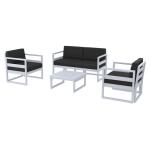 Zap MYKONOS Lounge Set - Silver Grey - Black Cushions ZA.15131283LS