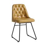 Zap HARLAND Side Chair - Leather - Vintage Gold ZA.1513135C