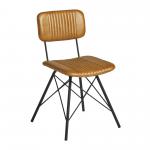 Zap DUKE Side Chair - Leather - Light Tan ZA.1513140C