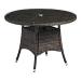 CLOVA Dining Table - Brown Weave - Glass Top - 110cm dia