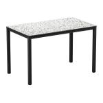 EXTREMA  Mixed Terrazzo 4 Leg Dining Table -Rectangluar