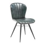 Zap LENA Side Chair - Genuine Leather - Steel Grey ZA.2302C