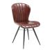 LENA Side Chair - Genuine Leather - Claret Red