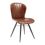 Zap LENA Side Chair - Genuine Leather - Pecan Brown ZA.2304C