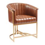 Zap NOLAN Armchair - Genuine Pecan Brown Leather ZA.2305C