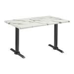 Zap ENDURATOP Complete Dining Table - FLAT Auto-Adjust - Carrara Marble - 120cm x 70cm ZA.3002CT