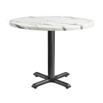 Zap ENDURATOP Complete Dining Table - FLAT Auto-Adjust - Carrara Marble - 60cm dia ZA.3040CT