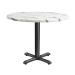 ENDURATOP Complete Dining Table - FLAT Auto-Adjust - Carrara Marble - 60cm dia