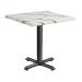 ENDURATOP Complete Dining Table - FLAT Auto-Adjust - Carrara Marble - 70cm x 70cm