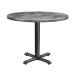 ENDURATOP Complete Dining Table - FLAT Auto-Adjust - Cement - 60cm dia