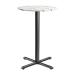 ENDURATOP Complete Bar Height Table - FLAT Auto-Adjust - Carrara Marble - 70cm dia