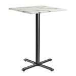 Zap ENDURATOP Complete Bar Height Table - FLAT Auto-Adjust - Carrara Marble - 70cm x 70cm ZA.3064CT