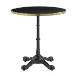 PARISIAN Complete Dining Table - Flat Auto-Adjust - Black with Gold Rim - 60cm dia