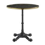 Zap PARISIAN Complete Dining Table - Flat Auto-Adjust - Dark Marble with Gold Rim - 60cm dia ZA.3084CT