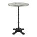 PARISIAN Complete Bar Height Table - Flat Auto-Adjust - White Marble with Chrome Rim - 60cm dia