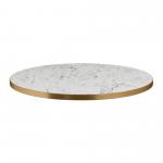 Zap Omega Laminate Table Top - White Carrara Marble - 60cm dia ZA.3207T