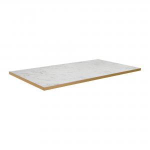 Click to view product details and reviews for Zap Omega Laminate Table Top White Carrara Marble 120cm X 70cm.