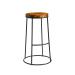 MAX 75 High Stool - Rustic Aged Wooden Seat Pad - Black