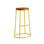 Zap MAX 75 High Stool - Rustic Aged Wooden Seat Pad - End of Line - Yellow ZA.578ST